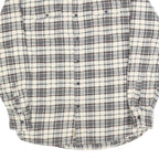 JACHS Mens Grey & White Check Shirt M Casual Cotton Blend Long Sleeve Button