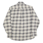 JACHS Mens Grey & White Check Shirt M Casual Cotton Blend Long Sleeve Button