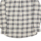JACHS Mens Grey & White Check Shirt M Casual Cotton Blend Long Sleeve Button