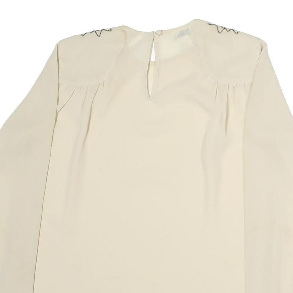 REGINA PORTERHOUSE Womens Cream Printed Long Sleeve Round Neck Top M Stylish