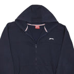 SLAZENGER Mens Navy Blue Zip Up Hoodie 2XL Cotton Blend Casual Top