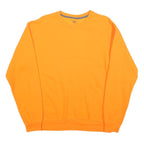 ATHLETIC WORKS Mens Orange Crew Neck M Cotton Blend Sweatshirt Pullover Casual