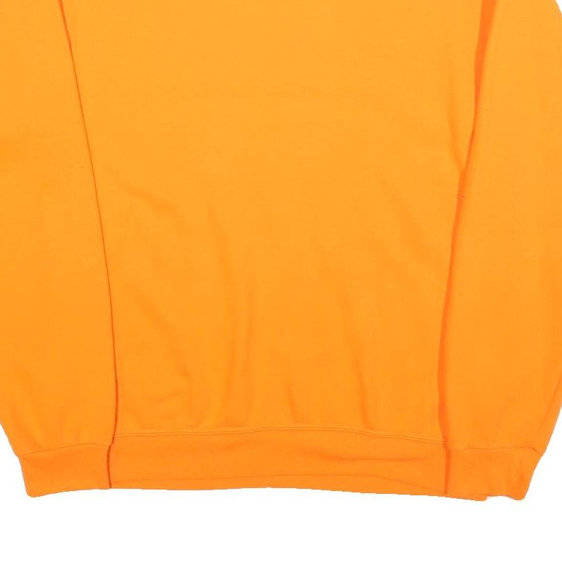 ATHLETIC WORKS Mens Orange Crew Neck M Cotton Blend Sweatshirt Pullover Casual
