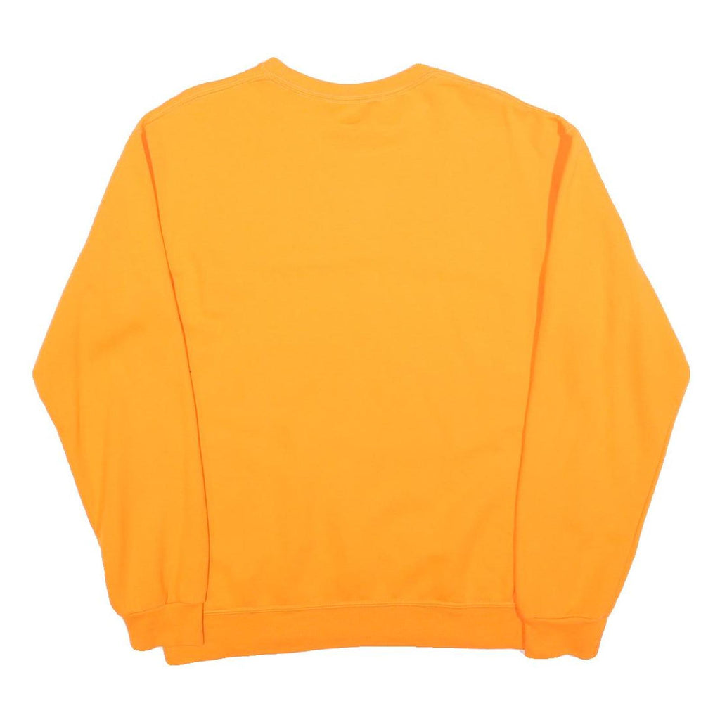 ATHLETIC WORKS Mens Orange Crew Neck M Cotton Blend Sweatshirt Pullover Casual