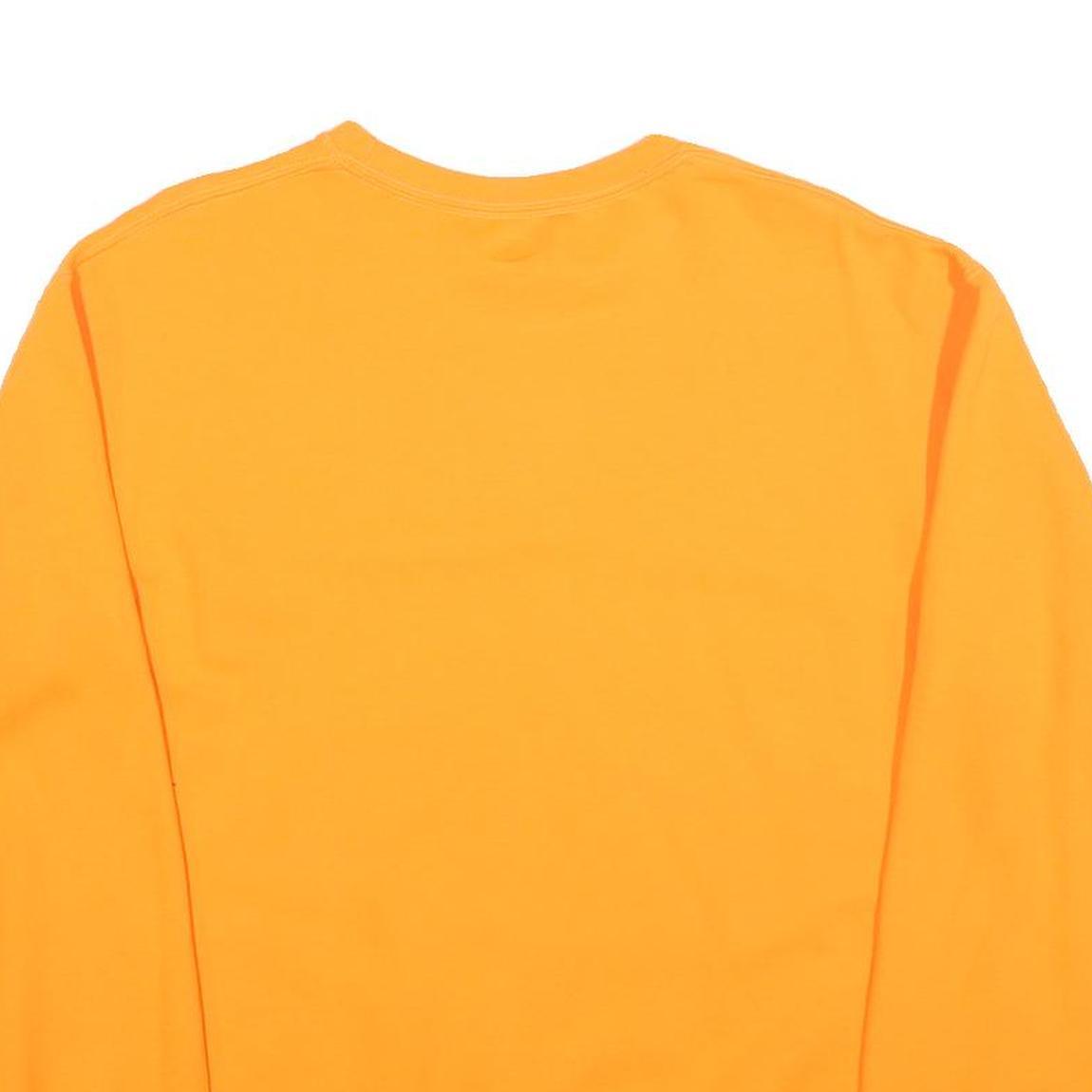 ATHLETIC WORKS Mens Orange Crew Neck M Cotton Blend Sweatshirt Pullover Casual