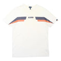 ELLESSE Mens White Navy & Orange Graphic T-Shirt L Short Sleeve Crew Neck Casual