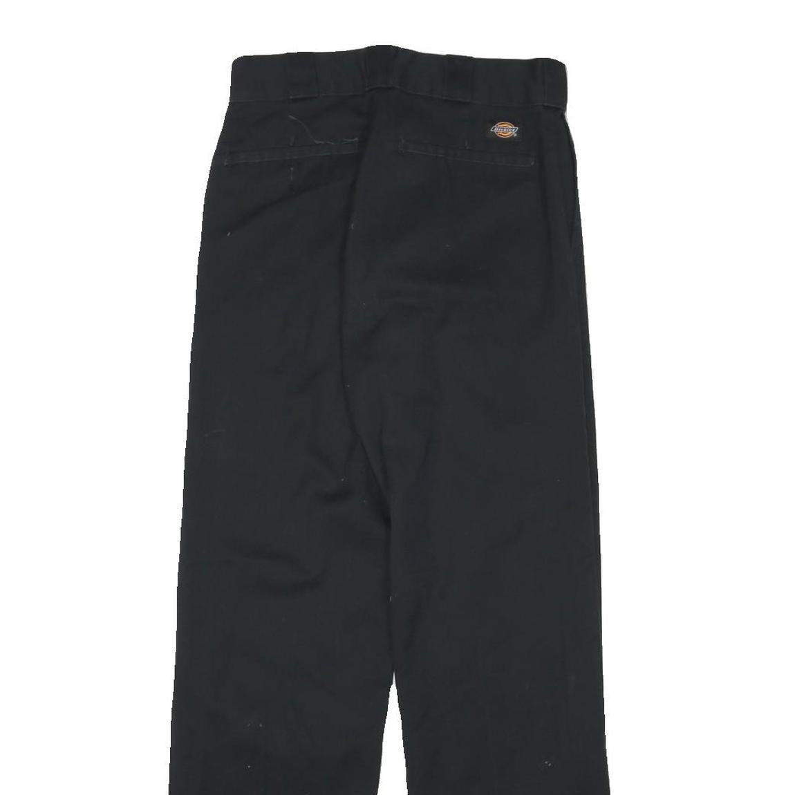 DICKIES Mens Cotton Blend Black Regular Straight Trousers W26 L30 Workwear Zip