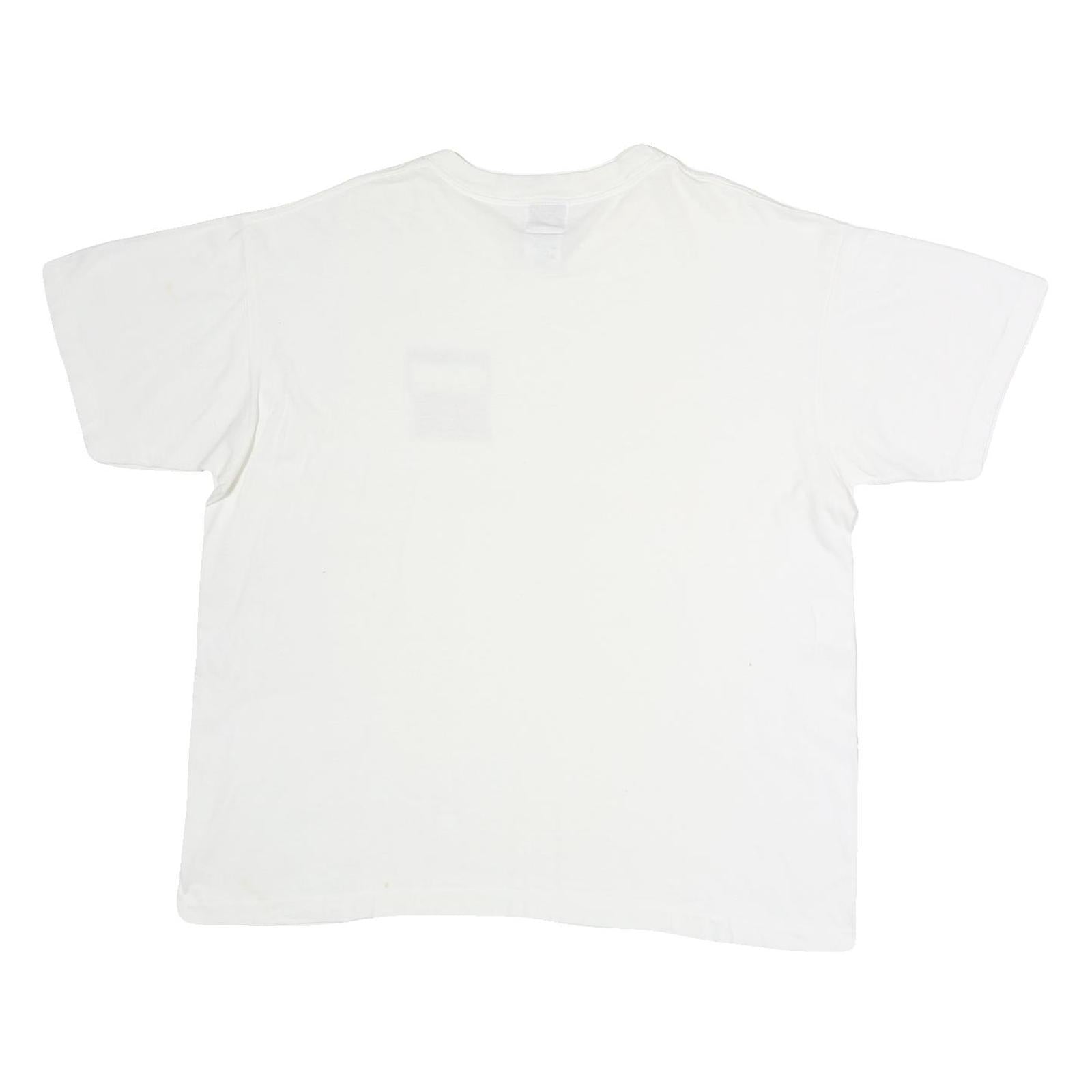 BYE-BYE Mens White Graphic T-Shirt XL Short Sleeve Crew Neck Casual Cotton