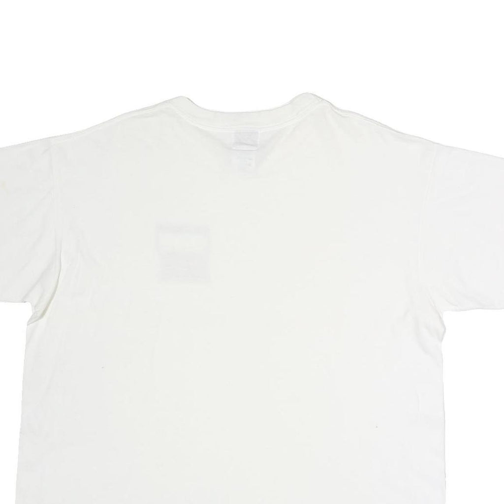 BYE-BYE Mens White Graphic T-Shirt XL Short Sleeve Crew Neck Casual Cotton