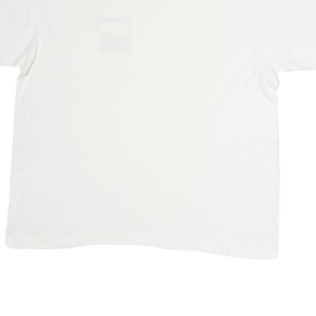 BYE-BYE Mens White Graphic T-Shirt XL Short Sleeve Crew Neck Casual Cotton