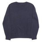 POLO RALPH LAUREN Boys Navy Blue Plain Cotton Jumper Crew Neck Basic Knit L