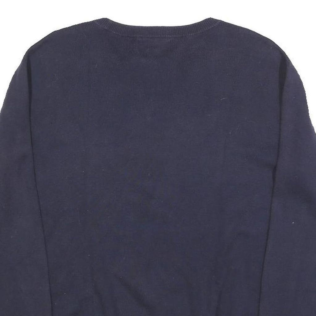 POLO RALPH LAUREN Boys Navy Blue Plain Cotton Jumper Crew Neck Basic Knit L