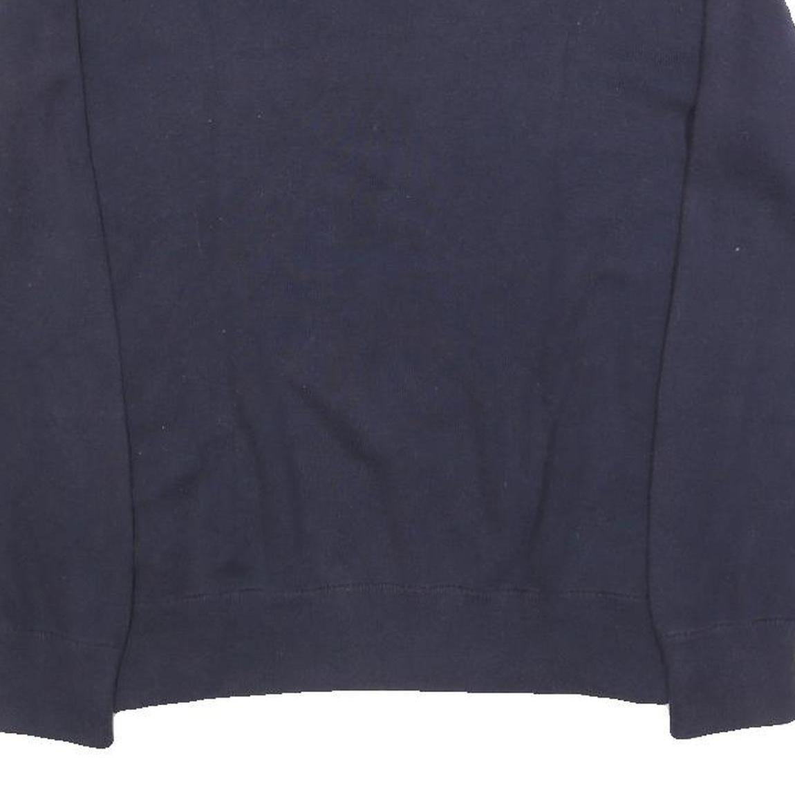 POLO RALPH LAUREN Boys Navy Blue Plain Cotton Jumper Crew Neck Basic Knit L