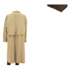 Womens Beige Cotton Blend Button Jacket L Long Sleeve Classic Fit Plain Button