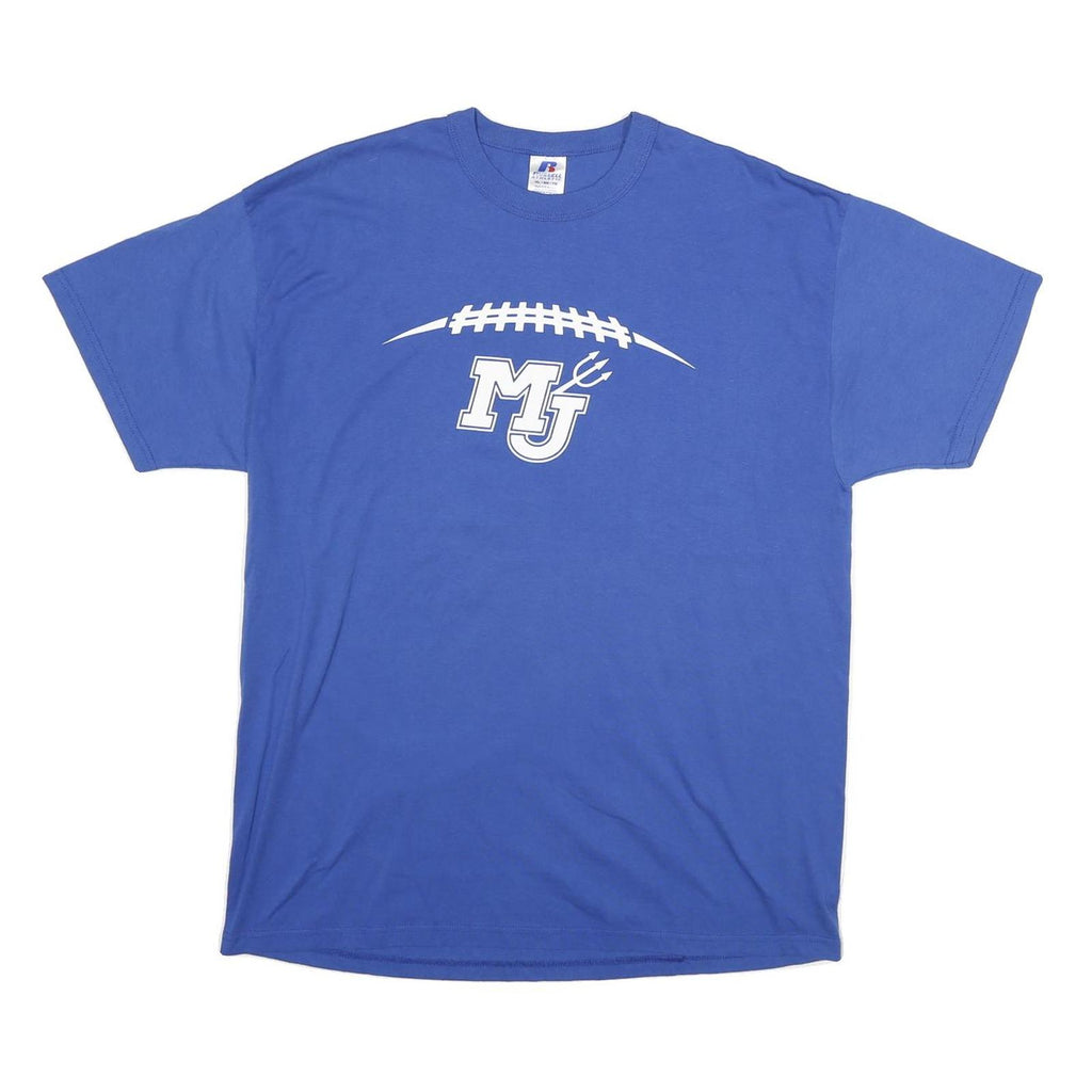 RUSSELL ATHLETIC Mens Blue MJ Graphic T-Shirt XL Short Sleeve Crew Neck Cotton