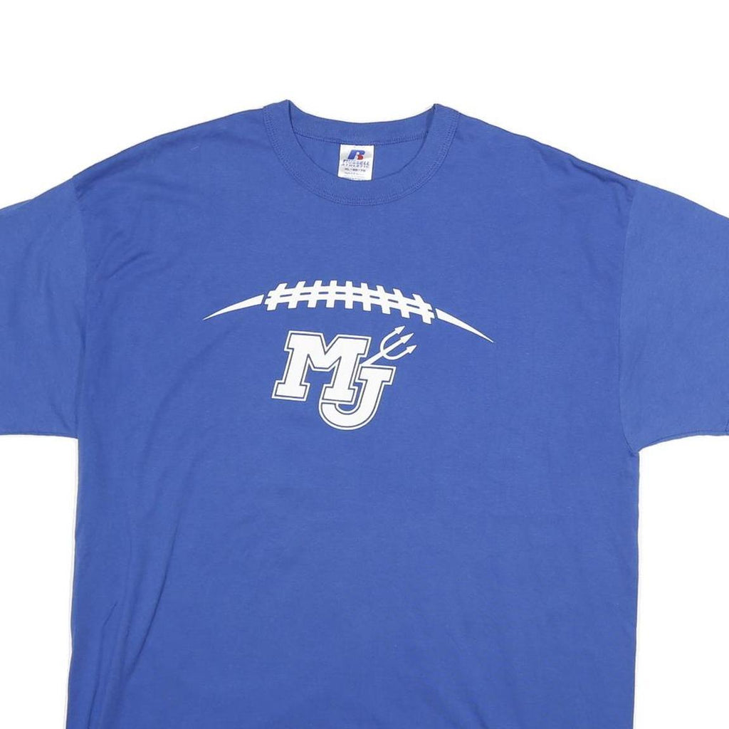 RUSSELL ATHLETIC Mens Blue MJ Graphic T-Shirt XL Short Sleeve Crew Neck Cotton