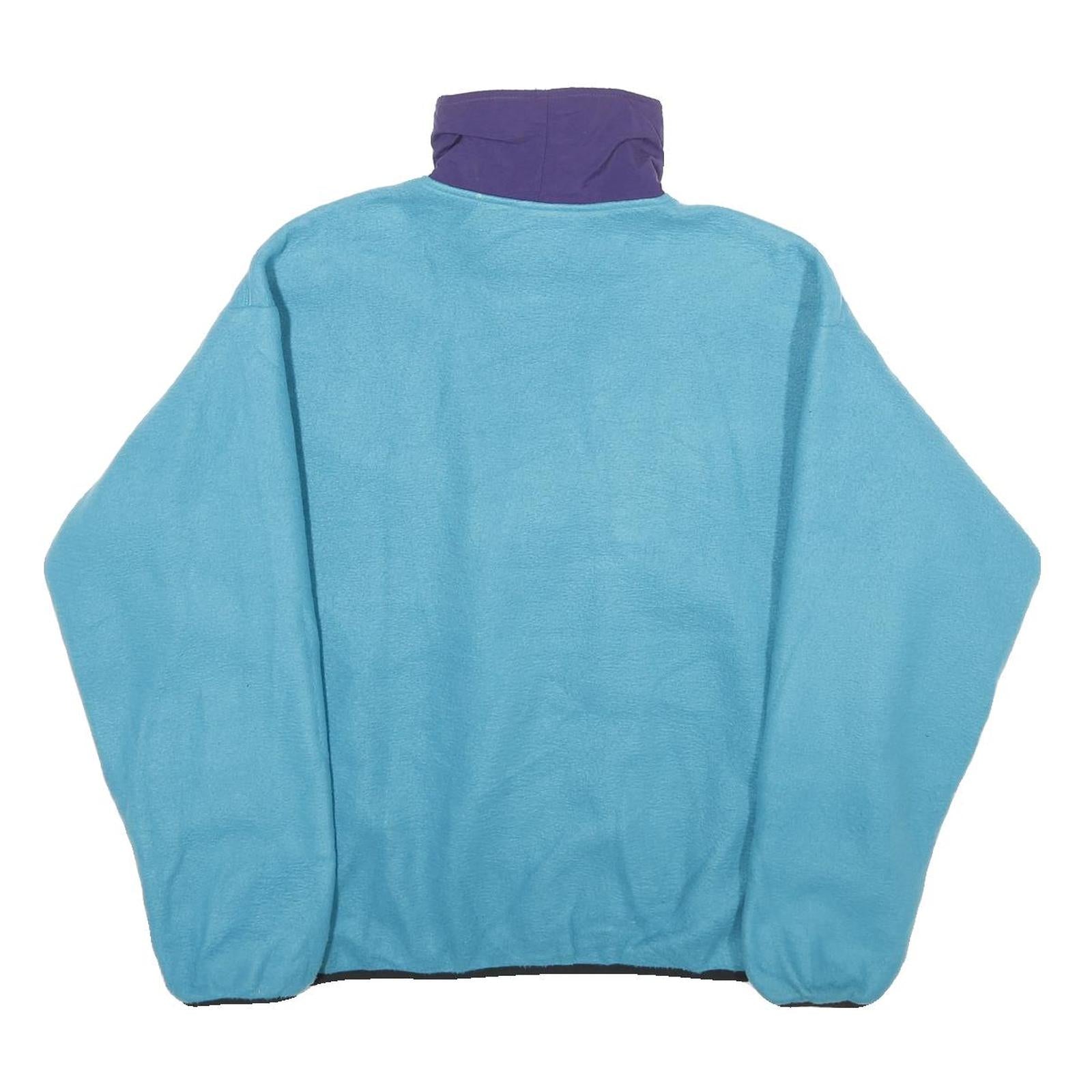 COLUMBIA Womens Blue & Purple Fleece Jacket L Polyester Blend Zip Casual Outdoor