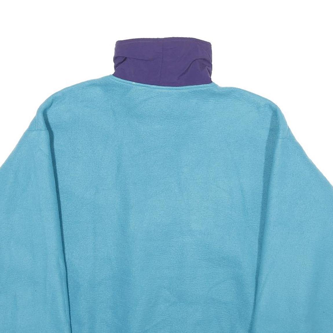 COLUMBIA Womens Blue & Purple Fleece Jacket L Polyester Blend Zip Casual Outdoor