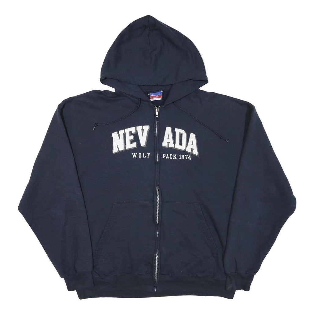 CHAMPION Mens Navy Blue Nevada Wolf Pack 1874 Full Zip Hoodie XL Cotton Blend
