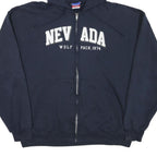 CHAMPION Mens Navy Blue Nevada Wolf Pack 1874 Full Zip Hoodie XL Cotton Blend