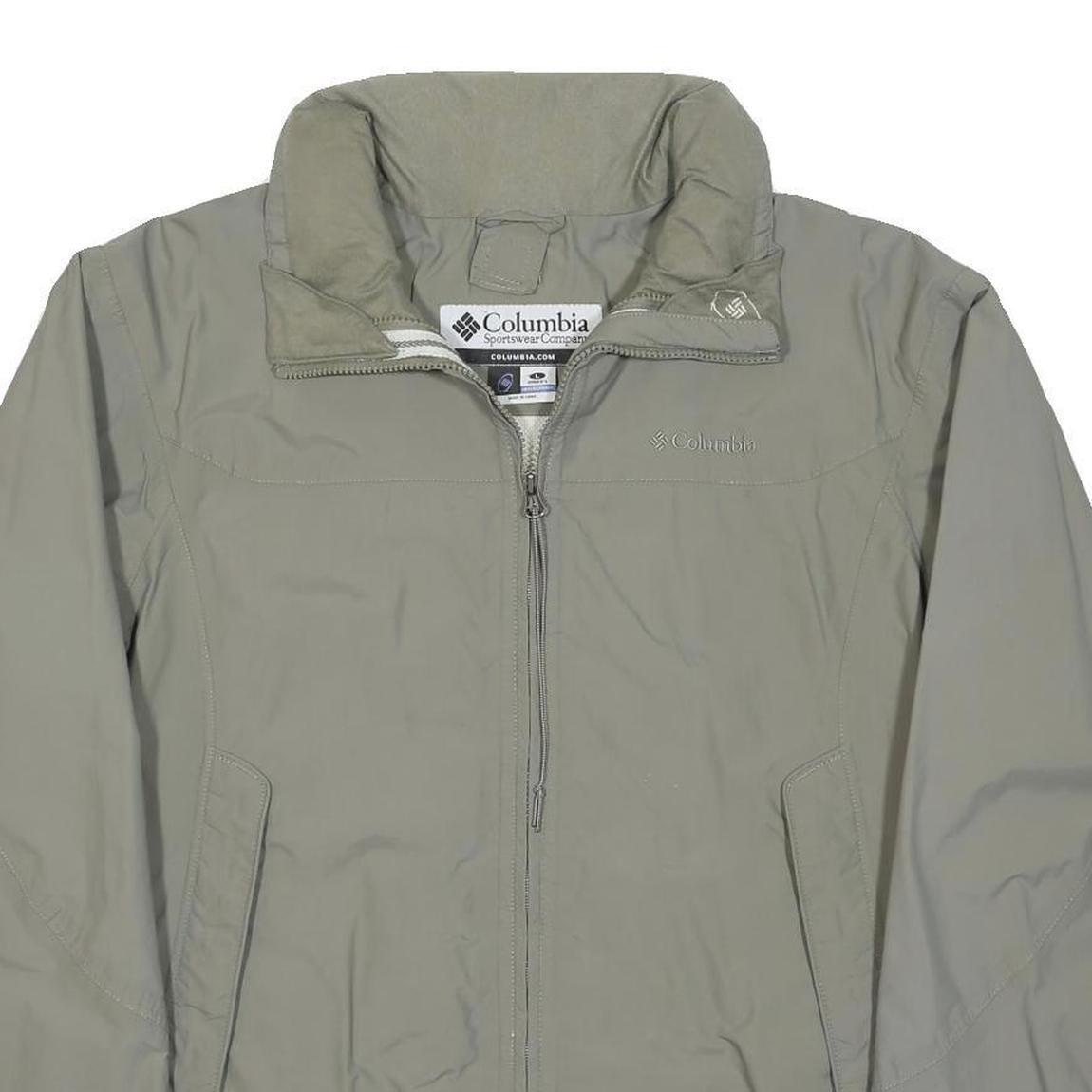 COLUMBIA Womens Beige Lightweight Jacket L Nylon Plain Zip Outdoor Casual