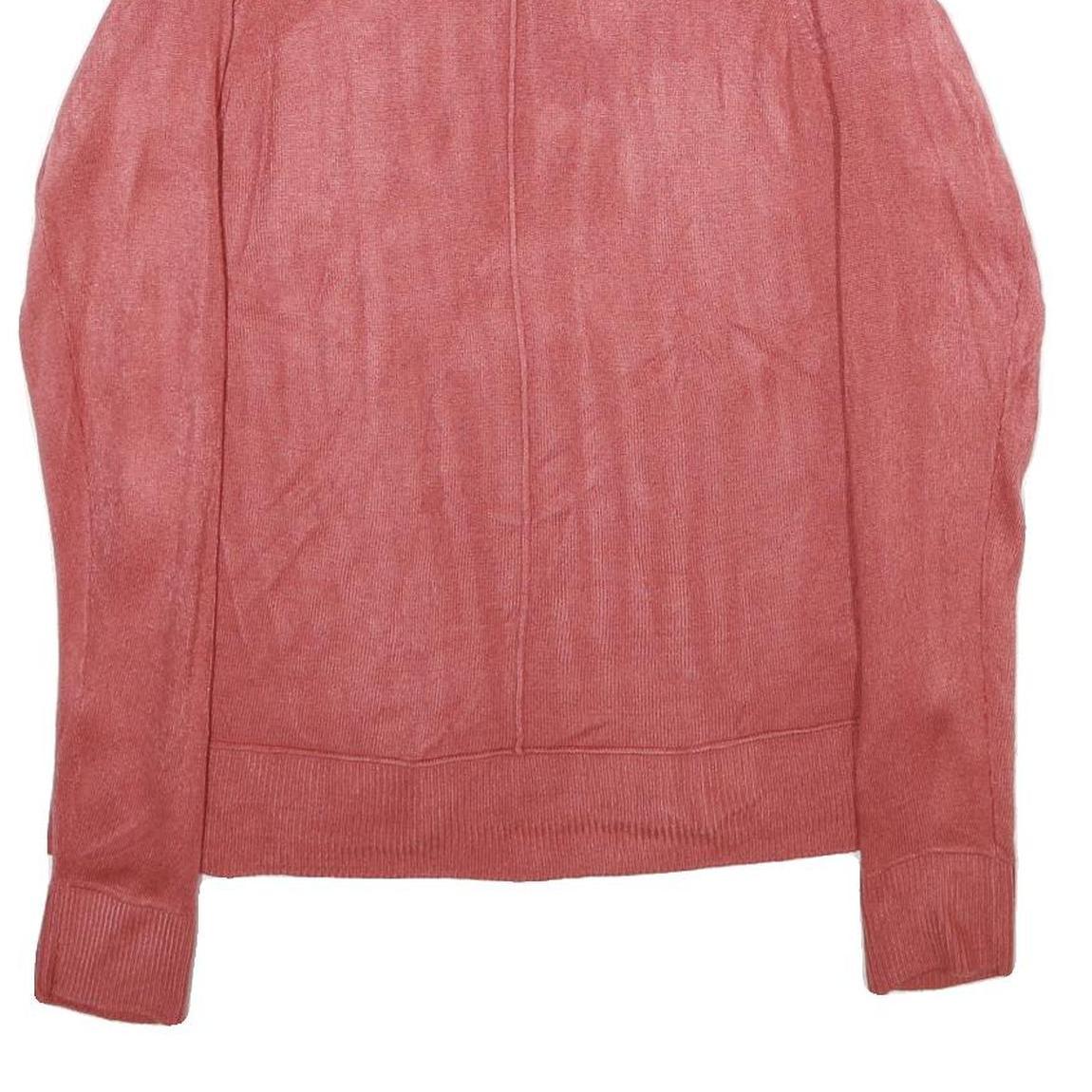 CHICOREE Womens Pink Plain Acrylic V-Neck Jumper M Soft Comfortable Style