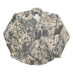 CODET Mens Grey & Beige Camouflage Cotton Blend Shirt XL Long Sleeve Buttons