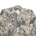CODET Mens Grey & Beige Camouflage Cotton Blend Shirt XL Long Sleeve Buttons