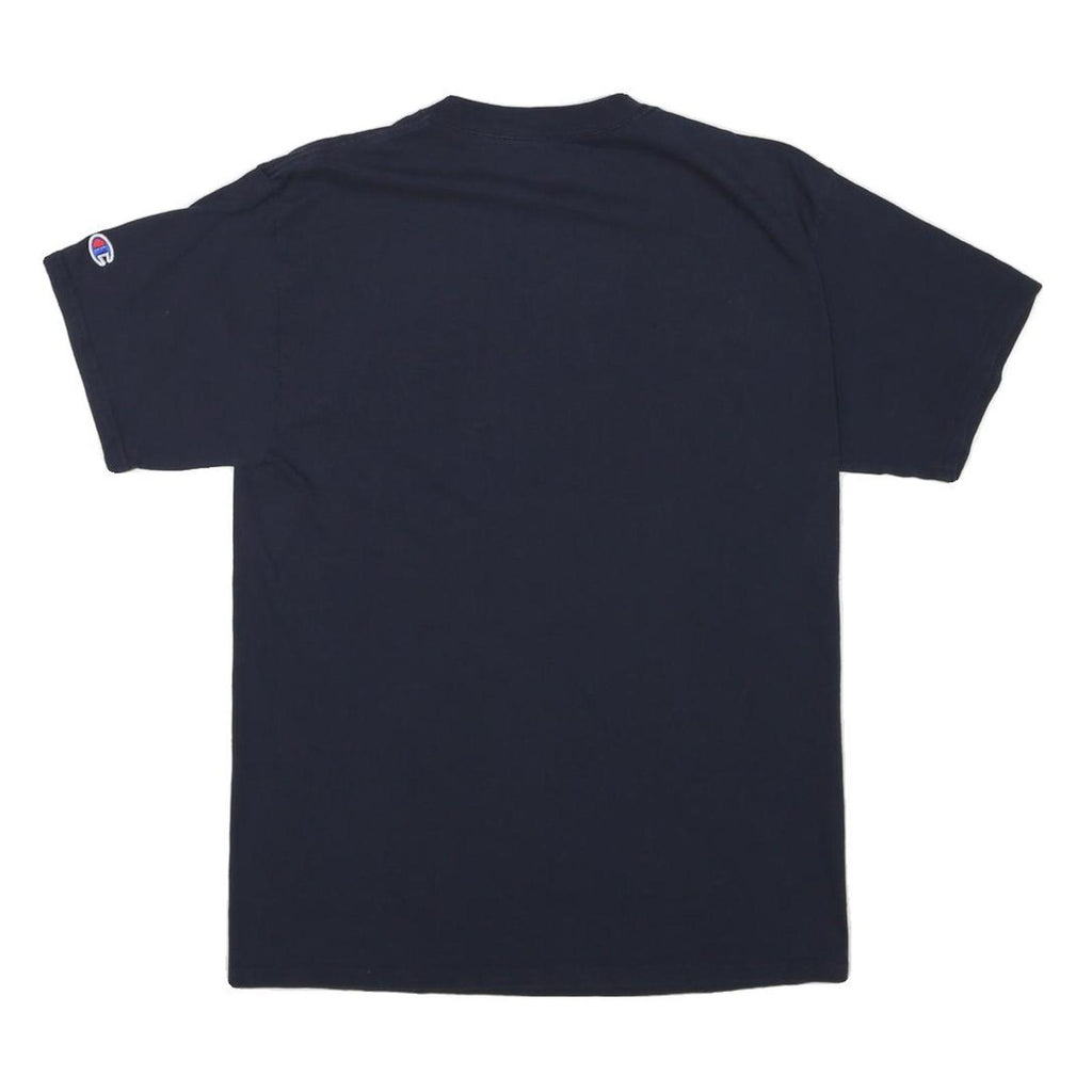 CHAMPION Mens Navy Blue Graphic T-Shirt M Short Sleeve Crew Neck Cotton Blend