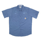 CARHARTT Mens Blue Work Shirt Accurate Plumbing Embroidered Logo L Relaxed Fit