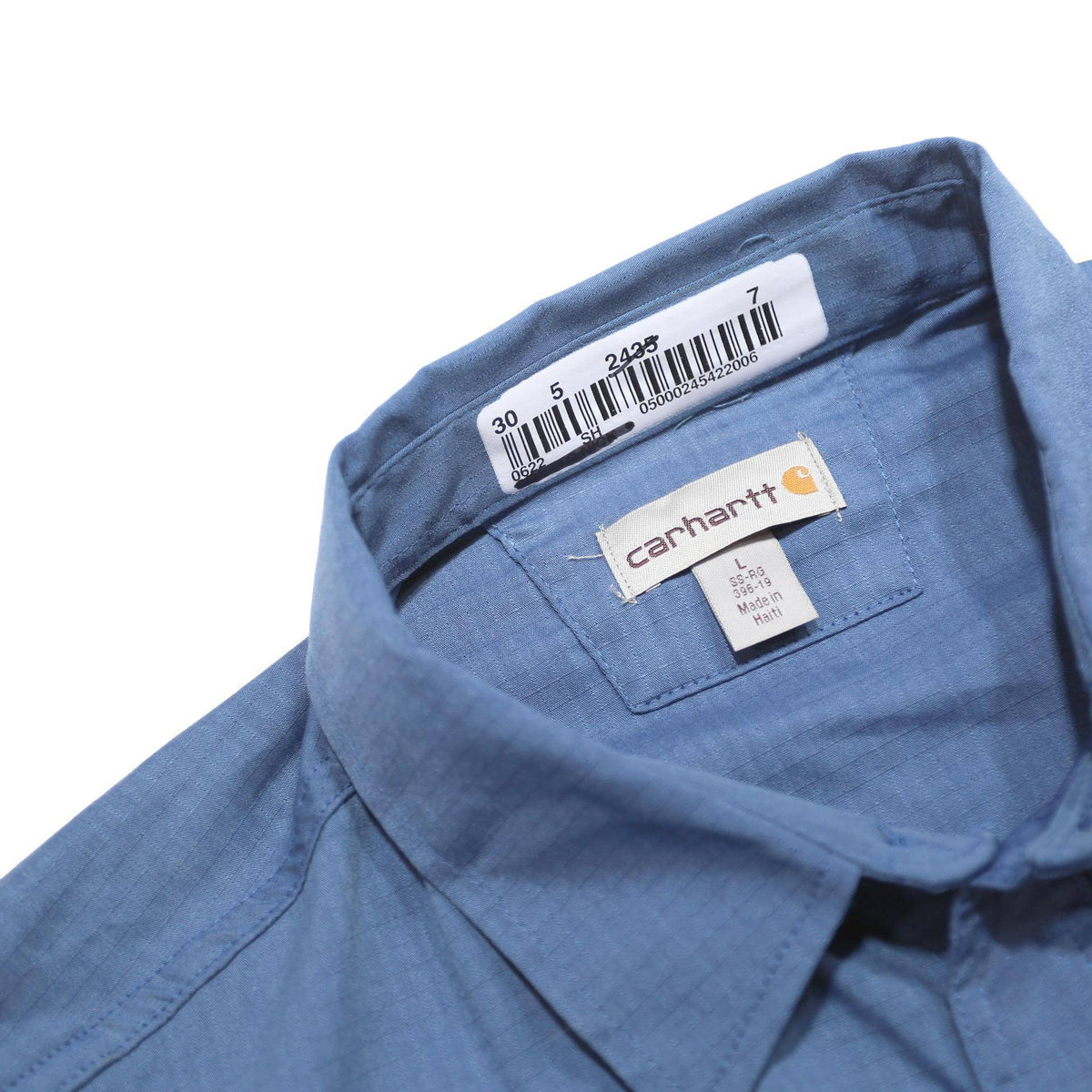 CARHARTT Mens Blue Work Shirt Accurate Plumbing Embroidered Logo L Relaxed Fit