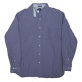 TOMMY HILFIGER Mens Blue Checked Shirt M Button Down Cotton Blend Smart Casual