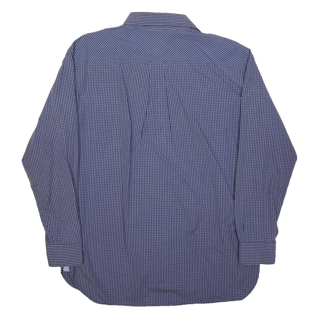 TOMMY HILFIGER Mens Blue Checked Shirt M Button Down Cotton Blend Smart Casual