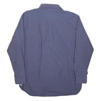 TOMMY HILFIGER Mens Blue Checked Shirt M Button Down Cotton Blend Smart Casual