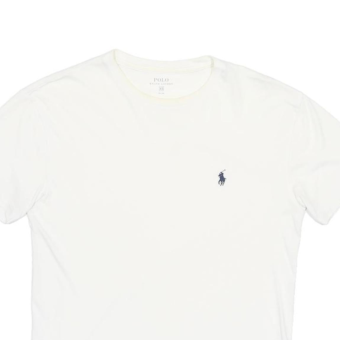 POLO RALPH LAUREN Mens White Crew Neck Short Sleeve T-Shirt XS Cotton Blend