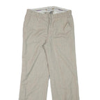 Womens Regular Fit Beige Wool Blend Zip Closure Trousers W29 L29 Classic