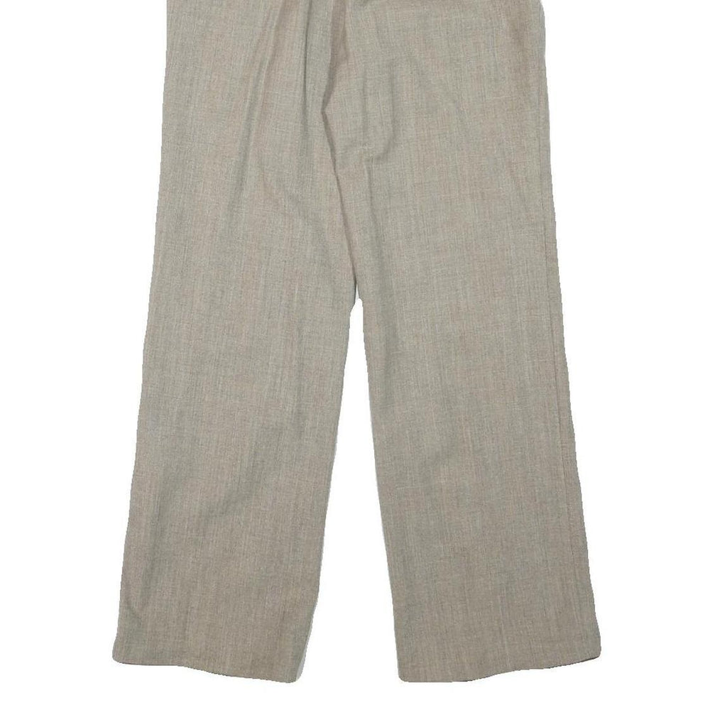 Womens Regular Fit Beige Wool Blend Zip Closure Trousers W29 L29 Classic
