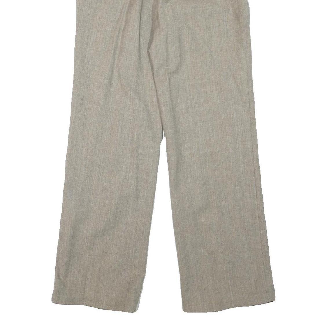 Womens Regular Fit Beige Wool Blend Zip Closure Trousers W29 L29 Classic