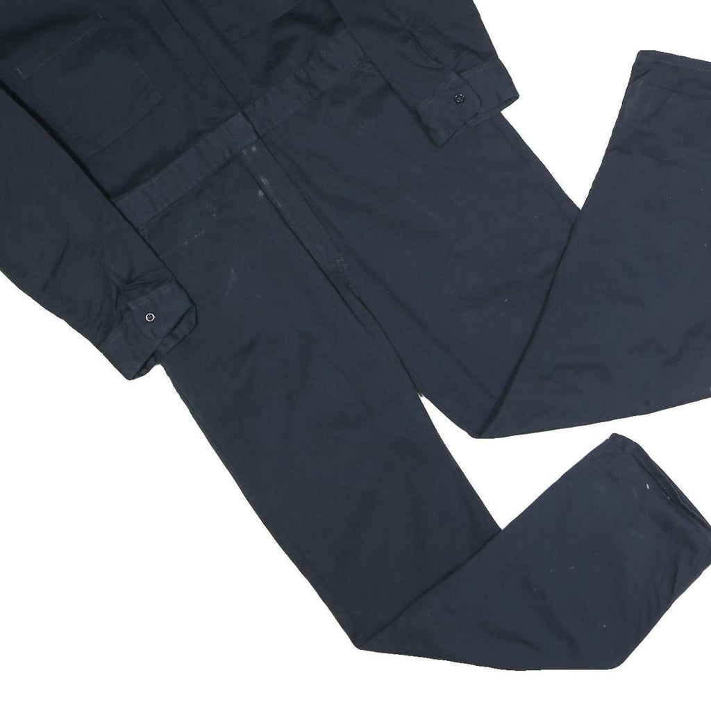 DICKIES Mens Navy Blue Dungarees Regular Fit Polyester Blend XL W44 L30 Workwear