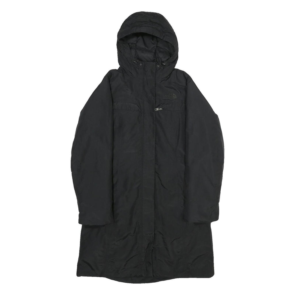 THE NORTH FACE Womens Black Nylon Outdoor Jacket S Zip Hooded Plain