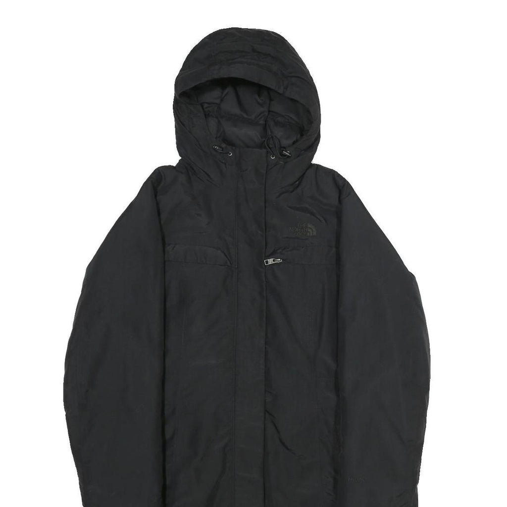 THE NORTH FACE Womens Black Nylon Outdoor Jacket S Zip Hooded Plain