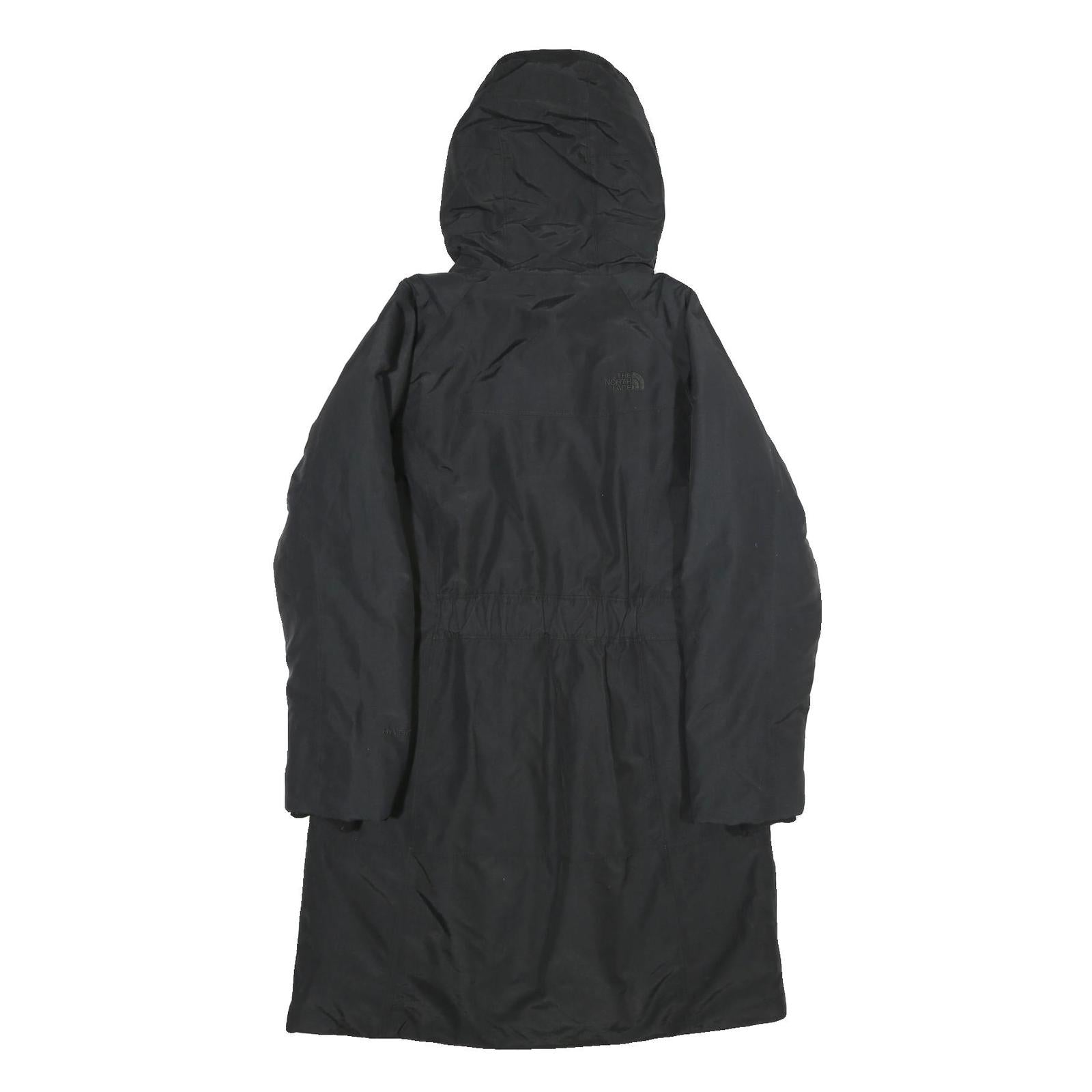 THE NORTH FACE Womens Black Nylon Outdoor Jacket S Zip Hooded Plain