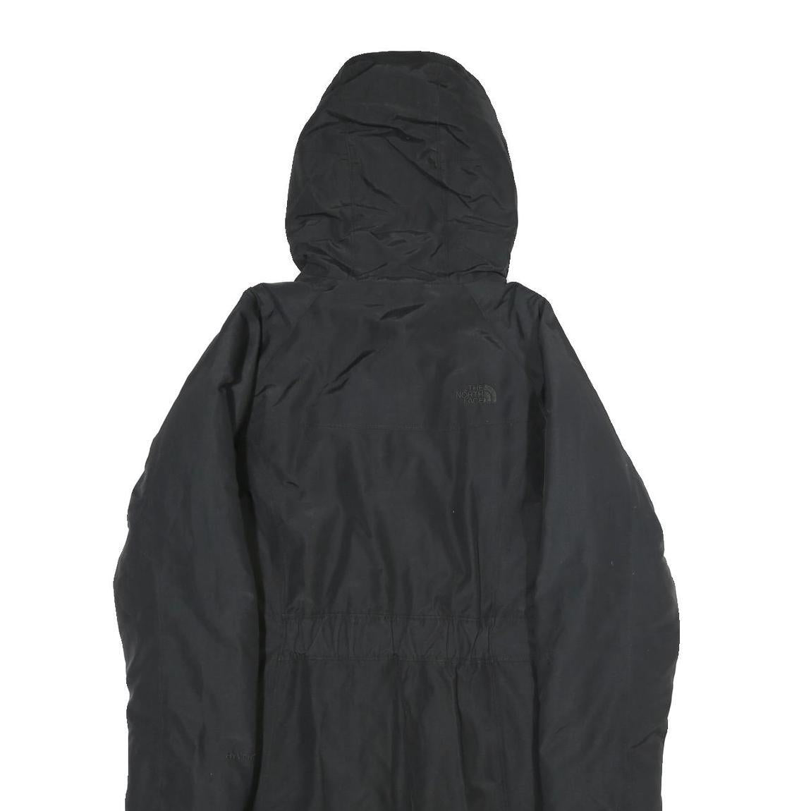 THE NORTH FACE Womens Black Nylon Outdoor Jacket S Zip Hooded Plain