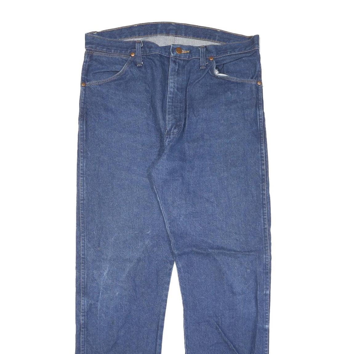 WRANGLER Mens Jeans Blue Regular Straight Denim Medium W34 L31 Classic Zip