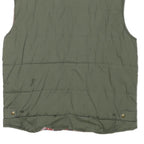 NOBLESSIMO Mens Green & Navy Sleeveless Jacket XL Polyester Blend Quilted Zip