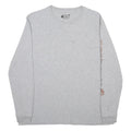 CARHARTT Womens Grey Graphic T-Shirt L Long Sleeve Crew Neck Cotton Blend