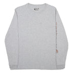 CARHARTT Womens Grey Graphic T-Shirt L Long Sleeve Crew Neck Cotton Blend
