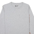 CARHARTT Womens Grey Graphic T-Shirt L Long Sleeve Crew Neck Cotton Blend