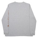 CARHARTT Womens Grey Graphic T-Shirt L Long Sleeve Crew Neck Cotton Blend