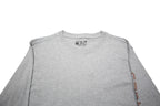 CARHARTT Womens Grey Graphic T-Shirt L Long Sleeve Crew Neck Cotton Blend